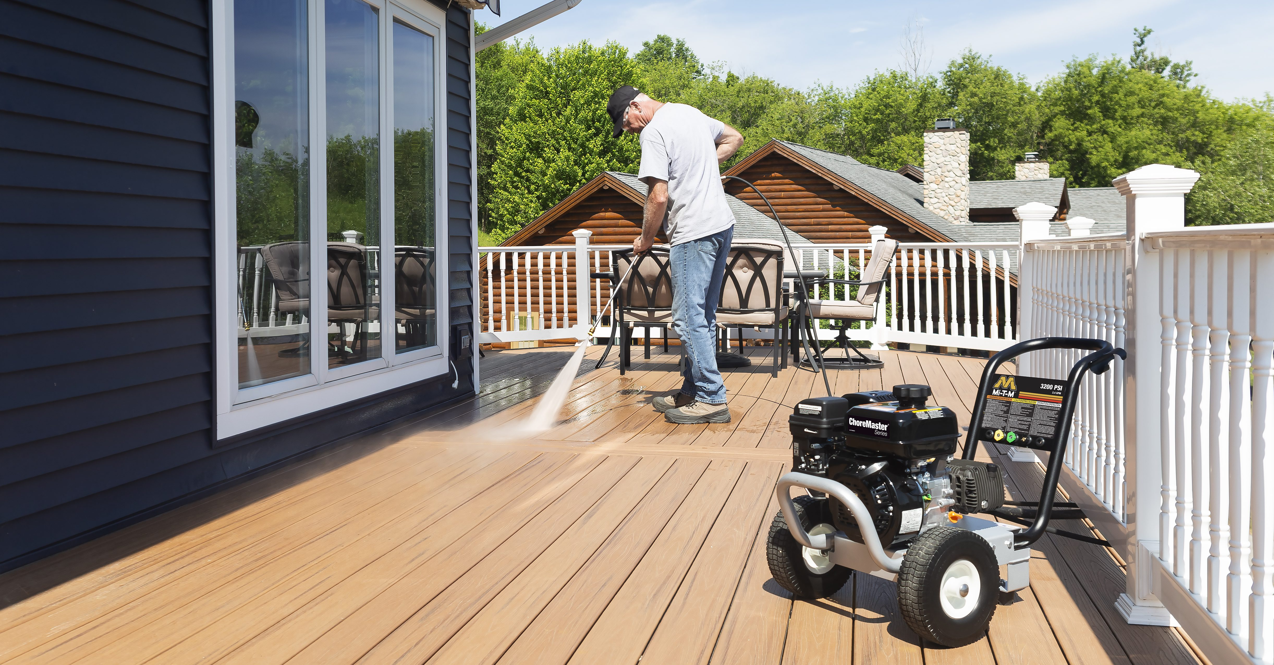 Deck pressure washing